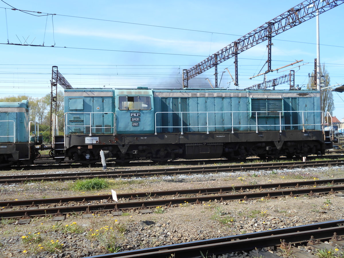 Hin und wieder zum Einsatz kommt die SM31-061 die hier,am 20.April 2019,in Szczecin Port Centralny stand.