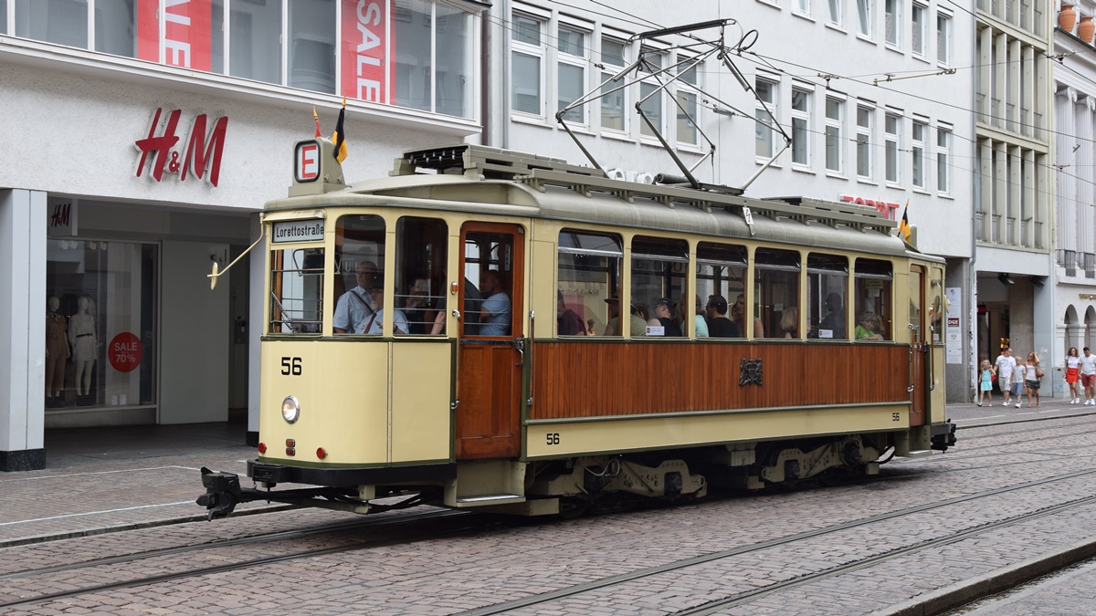Historische Straßenbahn Nr. 56 - Old Tram No. 56 - Aufnahme am 21.07.2019