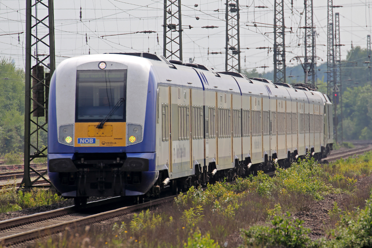 HKX 1809 nach Hamburg mit Schublok ES 64 U2-034 durchfährt Haltern am See 27.5.2015