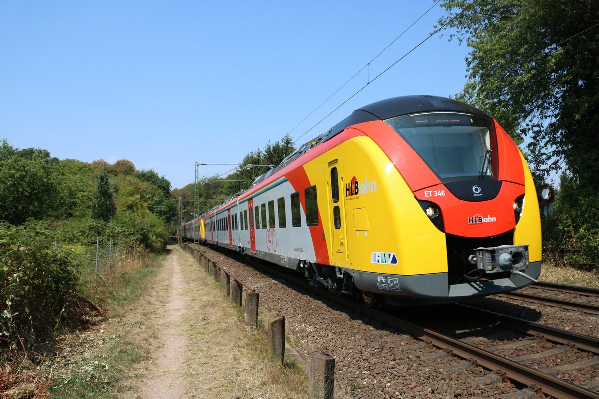 HLB Alstom Continental (Grinsekatze) 1440 146 (ET 146) und 1440 158 (ET 158) am 07.08.18 in Hanau Wilhemsbad