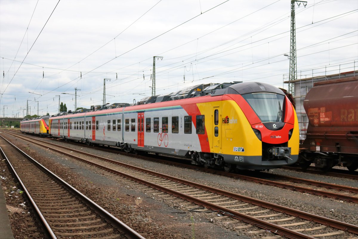 HLB Alstom Coradia Continental 1440 657-3 (ET 157) abgestellt am 19.06.18 in Hanau Hbf vom Bahnsteig aus fotografiert