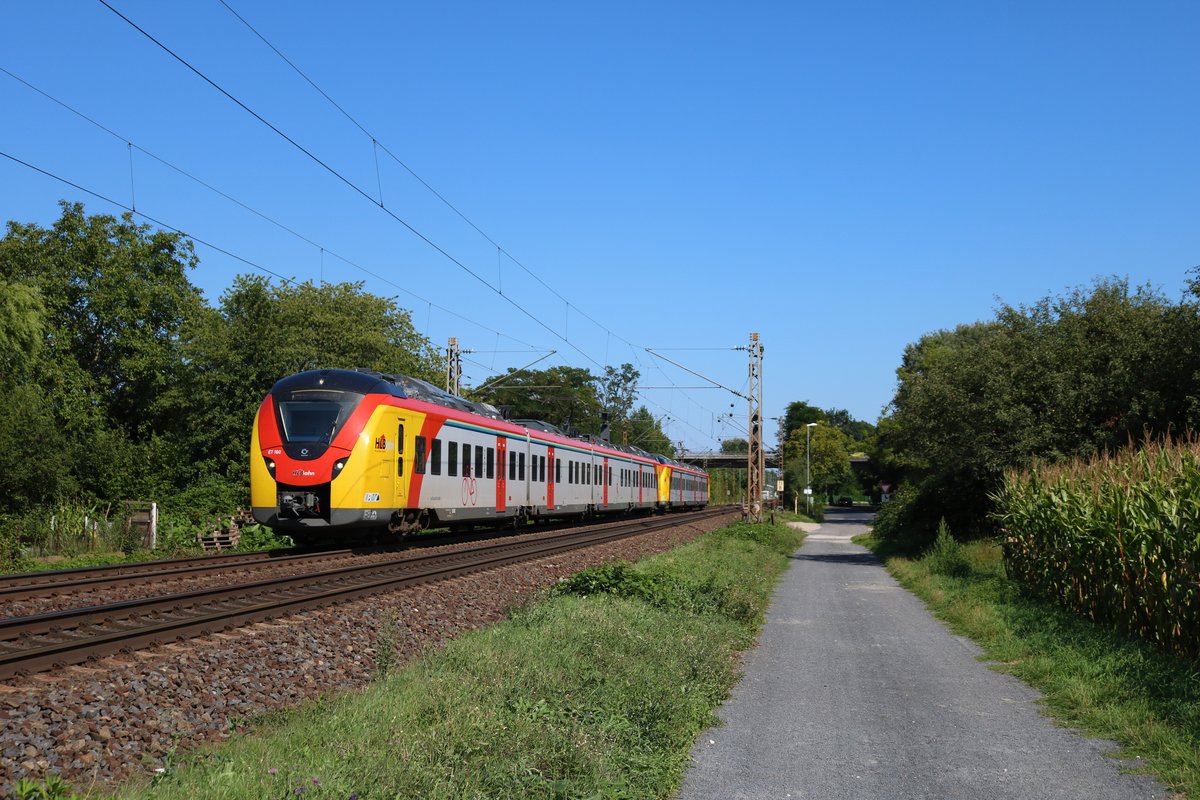 HLB Alstom Coradia Continental ET 160 am 23.08.19 in Maintal Ost 