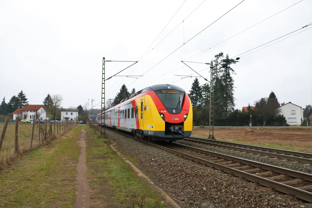 HLB Coradia Continental ET165 als RB58 am 02.03.19 bei Hanau West