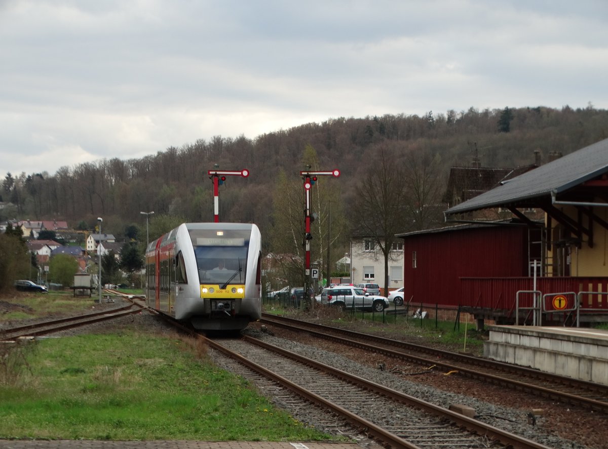 HLB Stadler GTW 509 112 am 04.06.16 in Glauburg-Stockheim als RB nach Gießen 