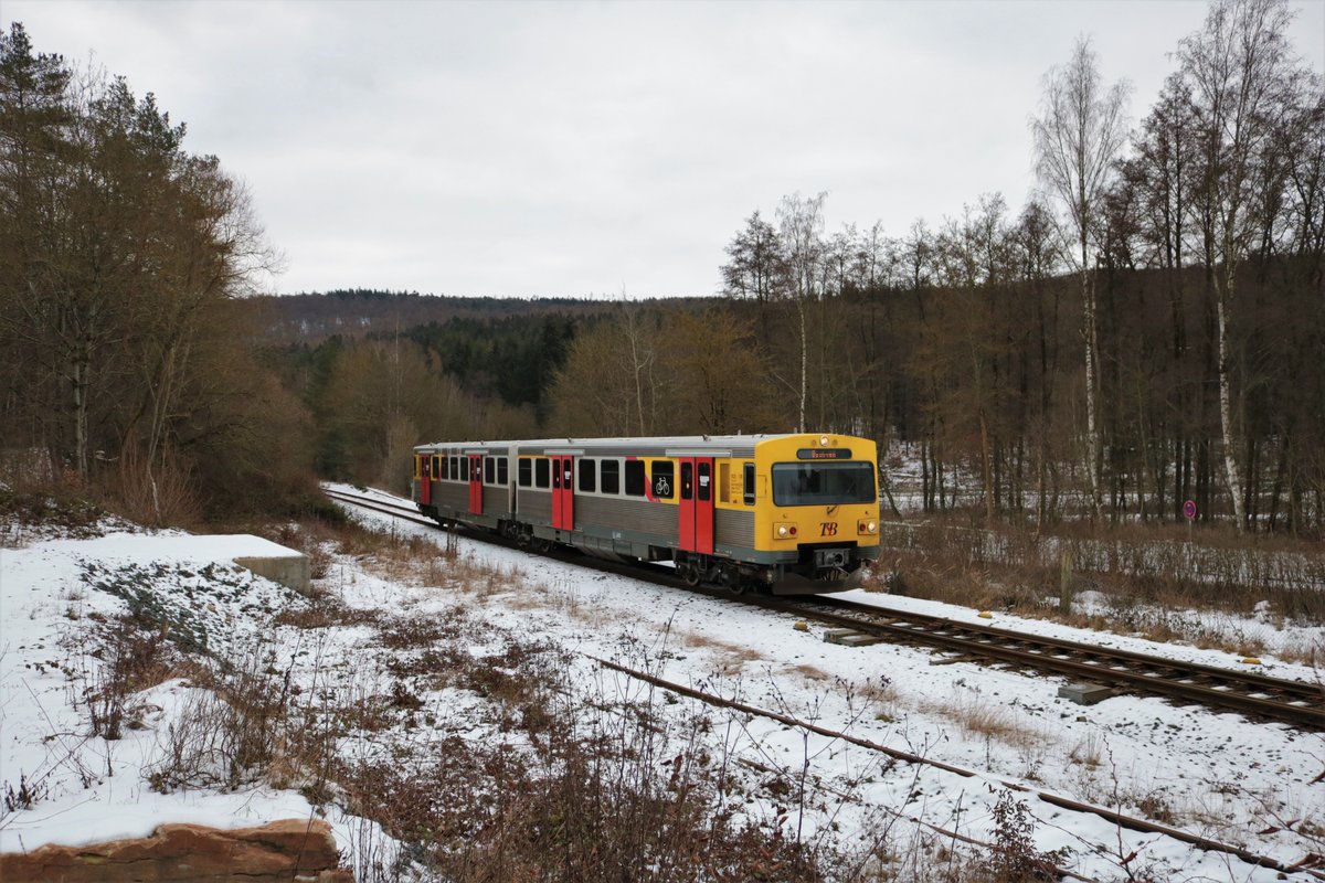 HLB/TSB LHB VT2E (609 012) am 16.01.21 in Köppern (Taunus)  
