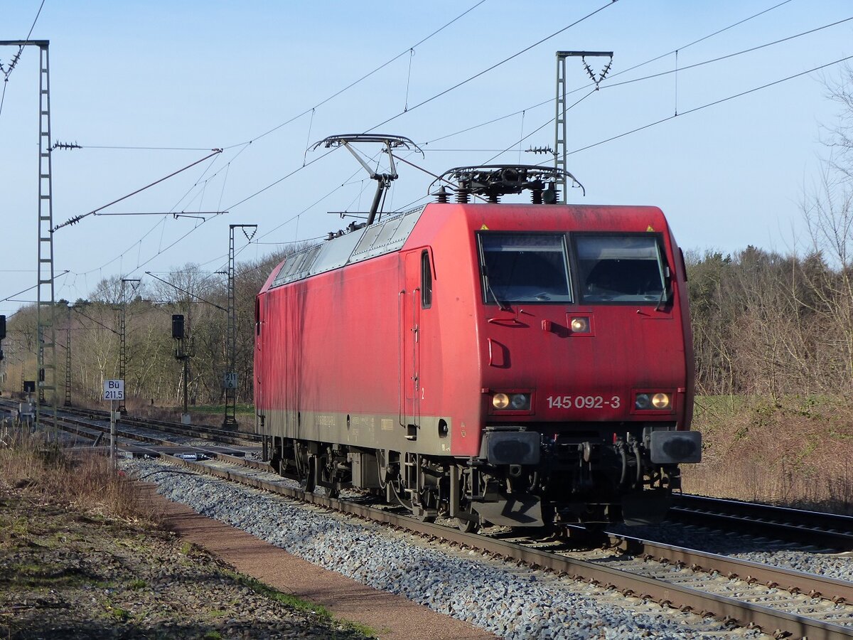 HSL 145 092 Lz in Rheine=Bentlage, 12.02.2022