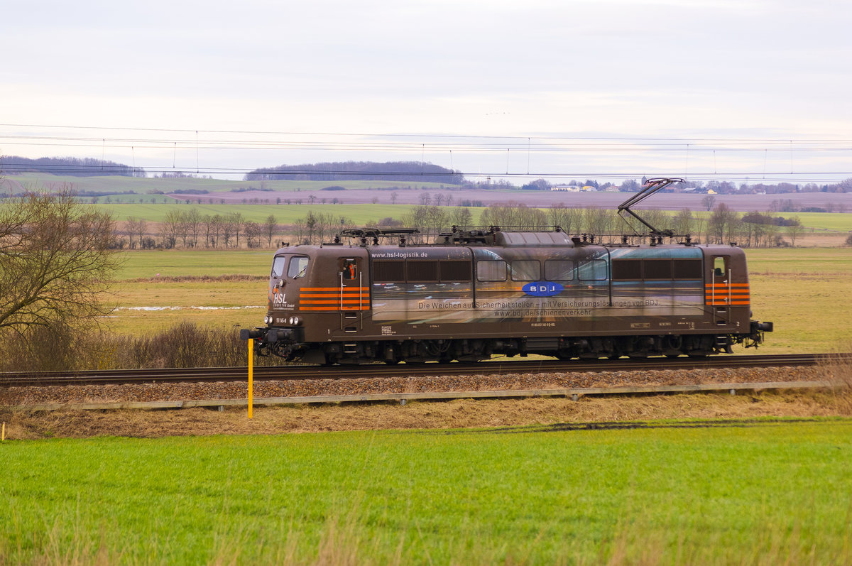 HSL 151 145-0 (91 80 6151 145-0 D-HSL) mit  BDJ Werbung  Lz in R. 
Angermünde (Uckermark).
20/01/2021