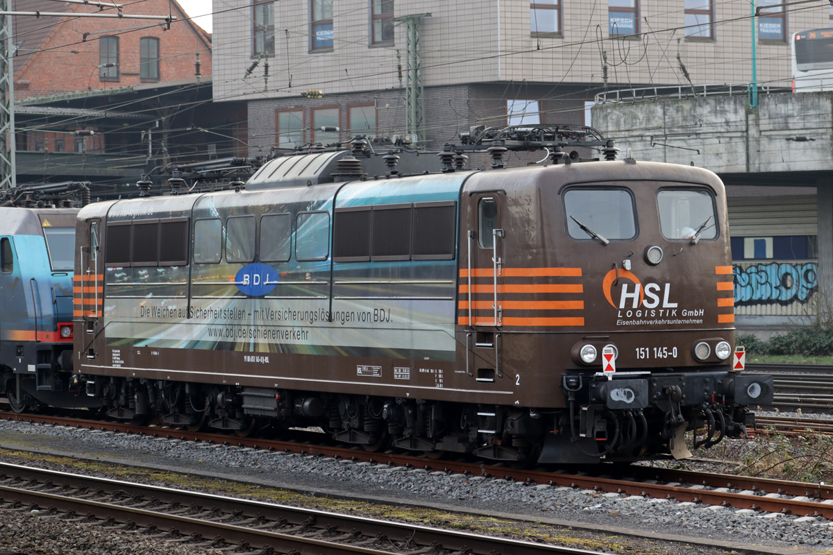 HSL 151 145-0 abgestellt in Hamburg-Harburg 15.2.2023