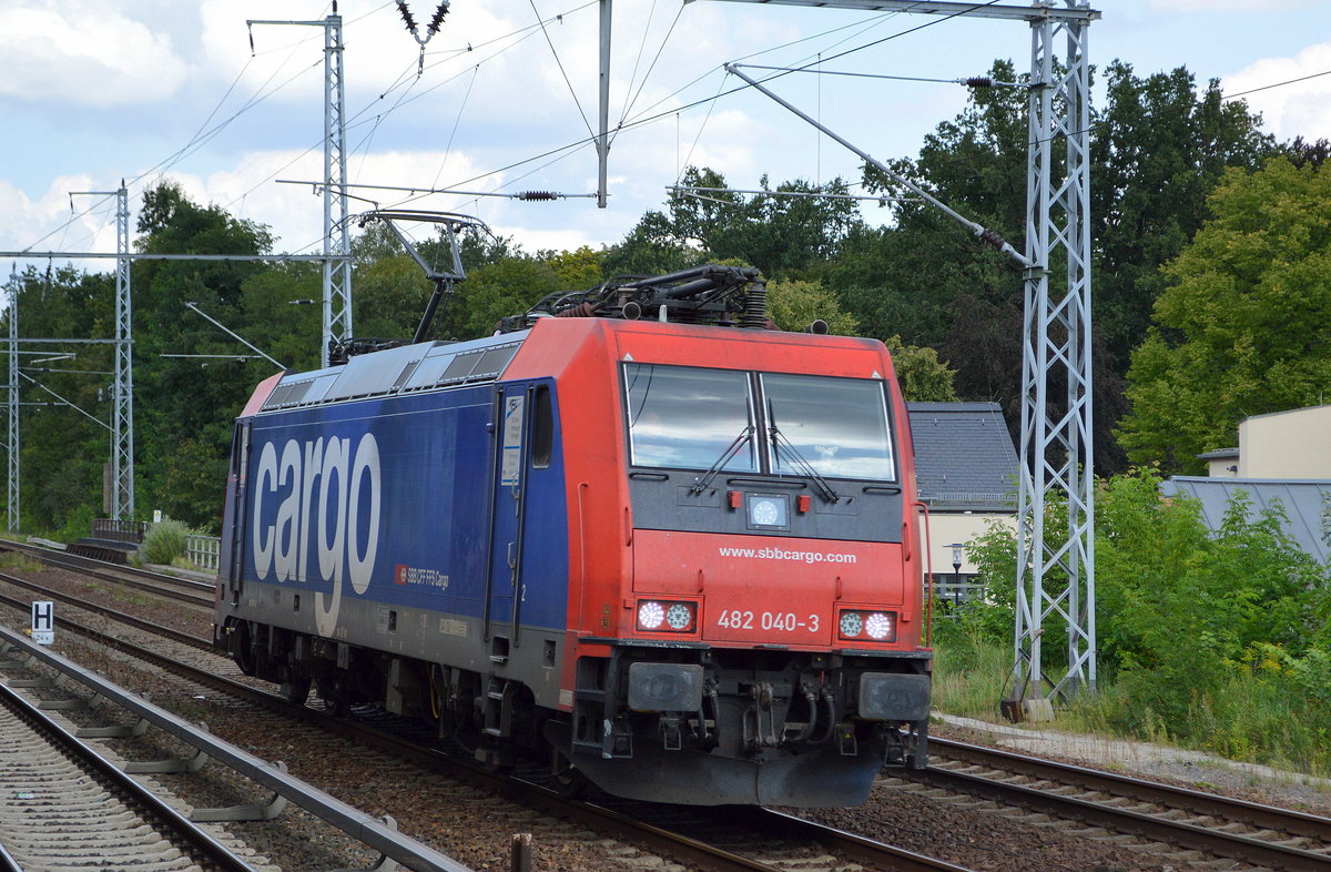HSL Logistik GmbH? mit  482 040-3  [NVR-Nummer: 91 85 4482 040-3 CH-SBBC] am 21.08.19 Berlin Buch.