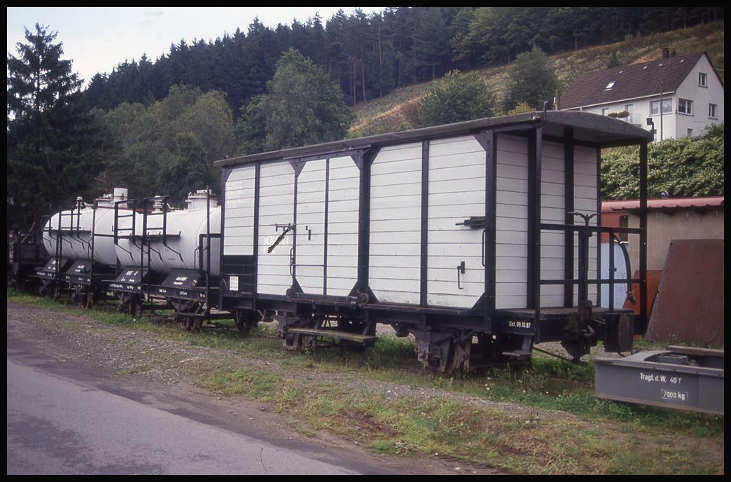 Hüinghausen am 19.9.1993 Märkische Museums Eisenbahn: Schmalspur Güterwagen 