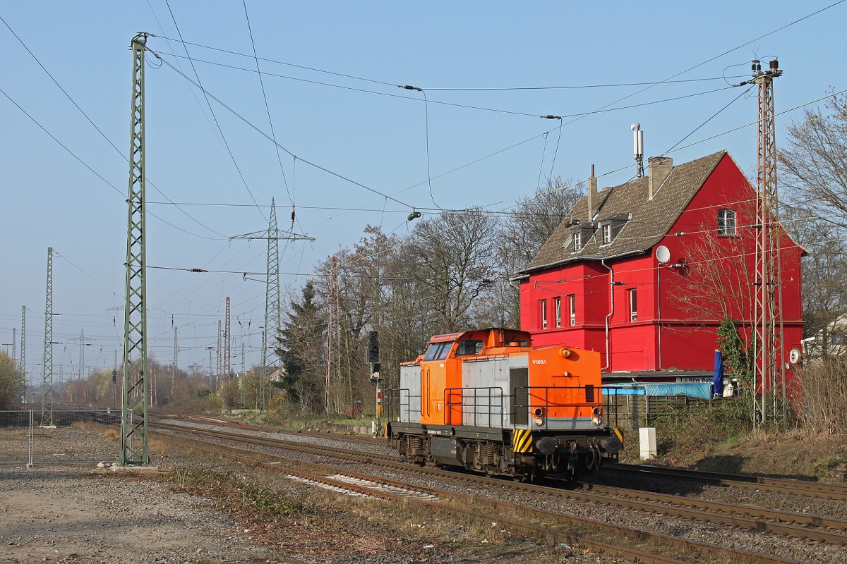 hvle V160.1 fuhr am 11.3.14 Lz durch Ratingen-Lintorf.
