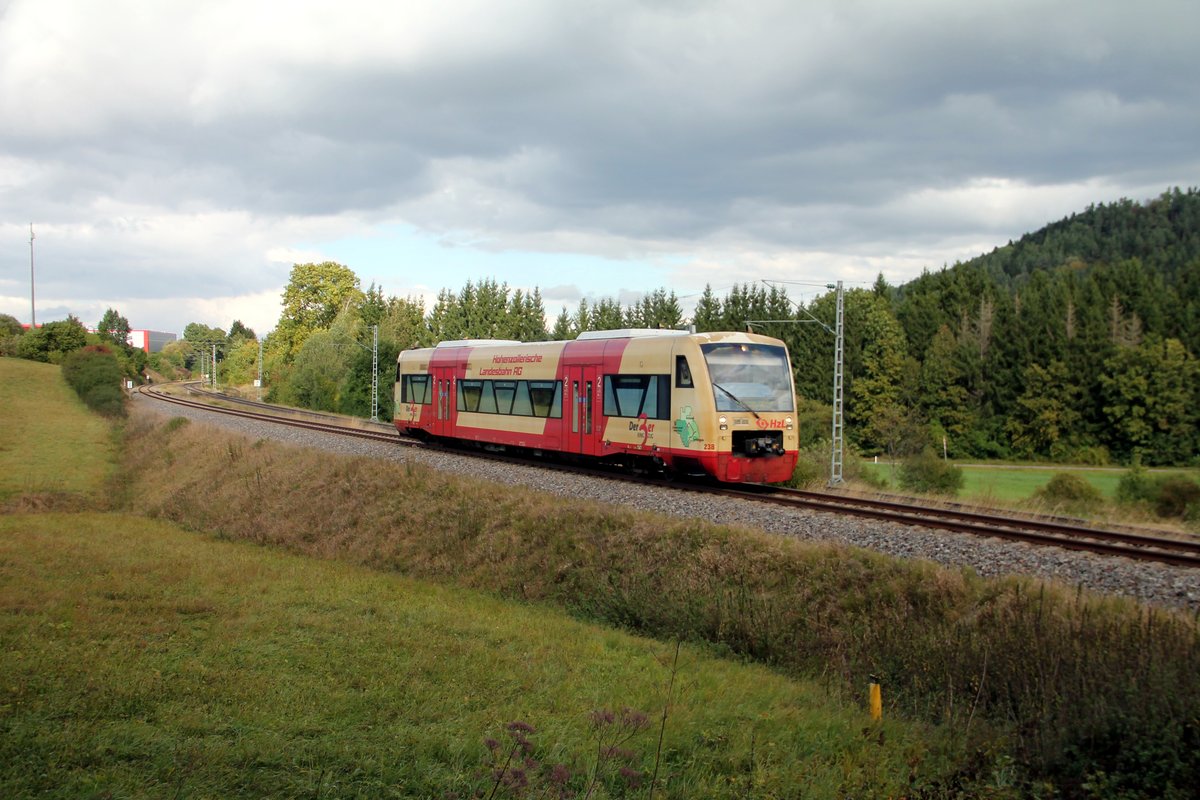 HzL 88088 mit VT 238 auf dem Weg nach Bräunlingen (02.10.2016)