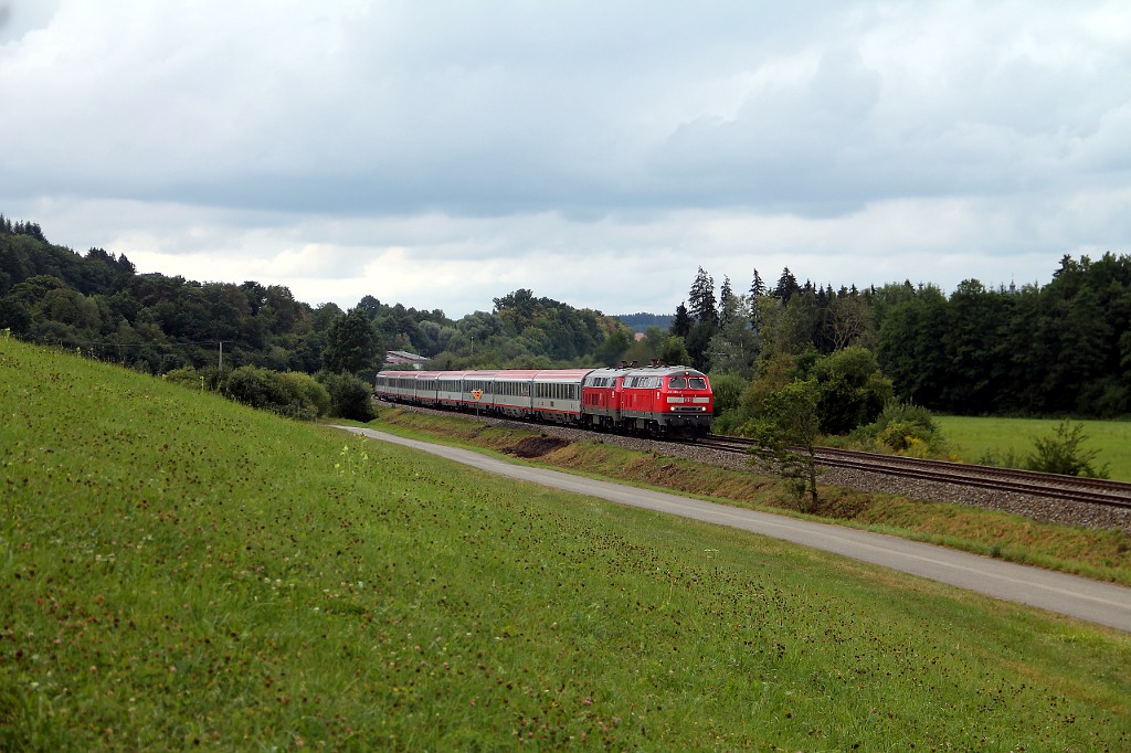 IC 118 mit 218 456-2 und 218 464-6 auf dem Weg nach Münster (15.08.2015)