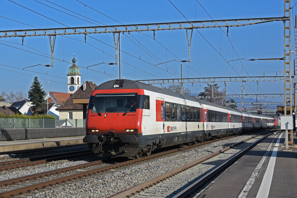 IC Steuerwagen Bt 50 85 28-94 916-9 durchfährt den Bahnhof Rupperswil. Die Aufnahme stammt vom 13.01.2022.