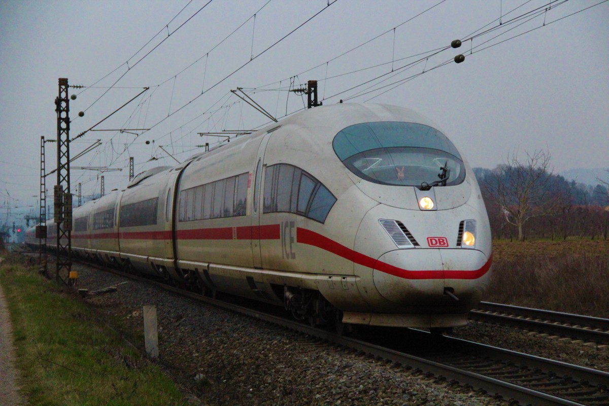 ICE 109 Dortmund - Basel SBB mit einem vermutlich defekten Spitzensignal. Gruß an den Tf! 01.03.2016