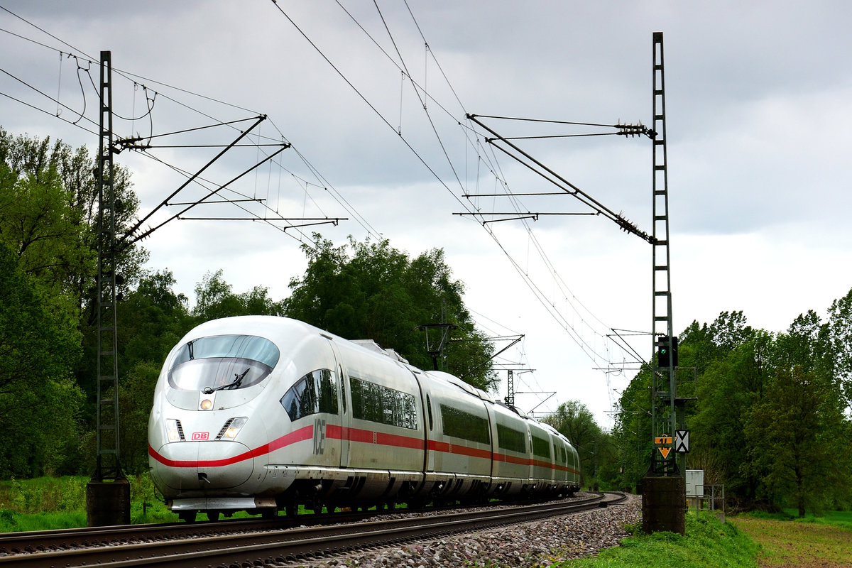 ICE 3, Frankfurt - Aachen als Umleiter am 25.4.2019, auf der KBS 485 bei Km 20,4 Übach-Palenberg Rimburg