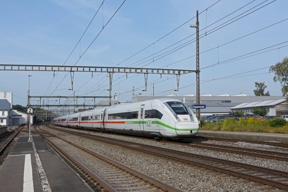 ICE 4 0812 050-4 durchfährt den Bahnhof Rupperswil. Die Aufnahme stammt vom 07.09.2021.