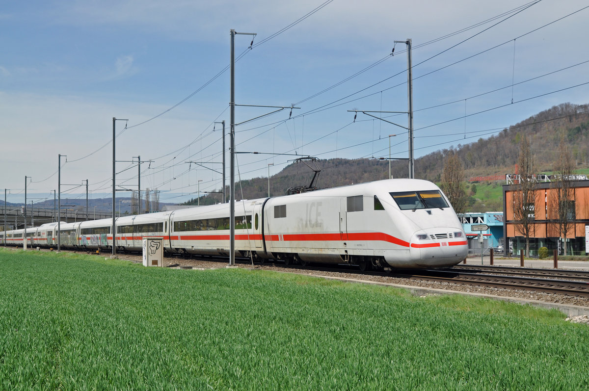 ICE 401 578-0 fährt Richtung Bahnhof Itingen. Die Aufnahme stammt vom 14.04.2018.