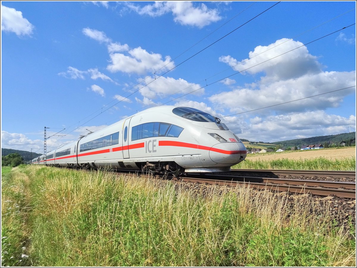 ICE 403 035-9  Konstanz  ist am 03.07.2019 Richtung Leipzig bei Reilos unterwegs.
