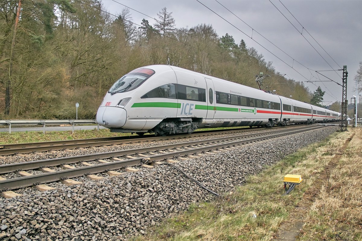 ICE 411 023-5  Hansestadt Greifswald  / b.Burghaun / 04.03.2020
