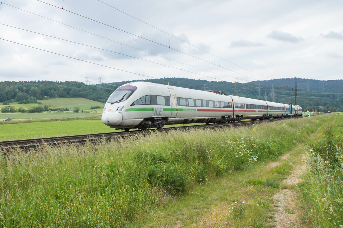 ICE 415 001-7  Eisenach  ist in Richtung Fulda unterwegs,Reilos am 07.06.2023