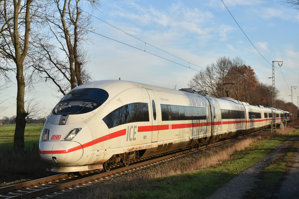ICE 4610 Frankfurt am Main als Umleiter bei Boisheim gen Venlo. 19.1.2019