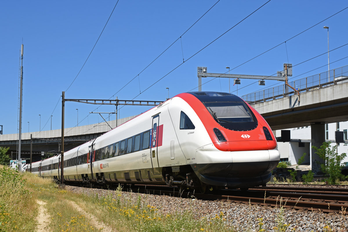 ICN 500 000  Le Corbusier  fährt Richtung Bahnhof SBB. Die Aufnahme stammt vom 29.06.2019.