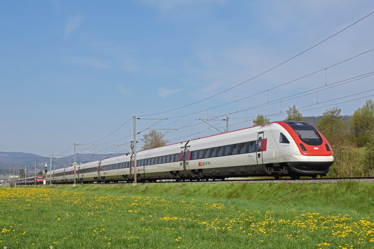 ICN 500 003  Germanie de Stael  fährt Richtung Bahnhof Itingen. Die Aufnahme stammt vom 18.04.2019.