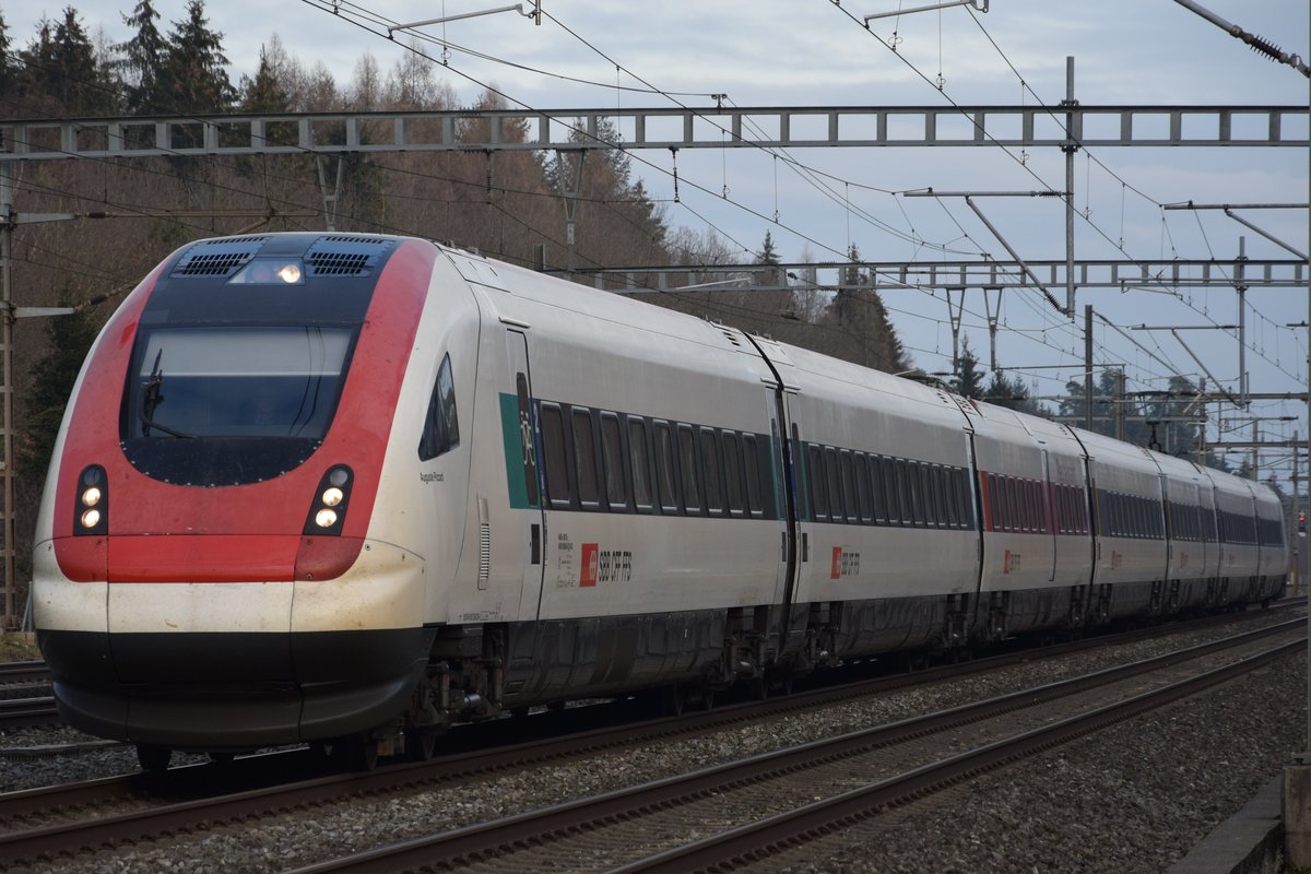 ICN  Auguste Piccard  am 26.01.2019 unterwegs zwischen Rupperswil und Aarau in Richtung Olten.