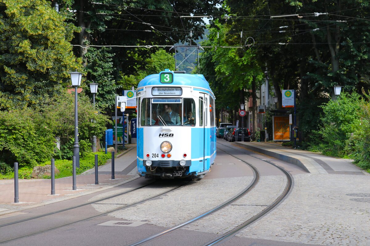 IGN Sonderfahrt mit RNV/HSB Düwag GT8 Wagen 2014 am 23.06.24 in Heidelberg