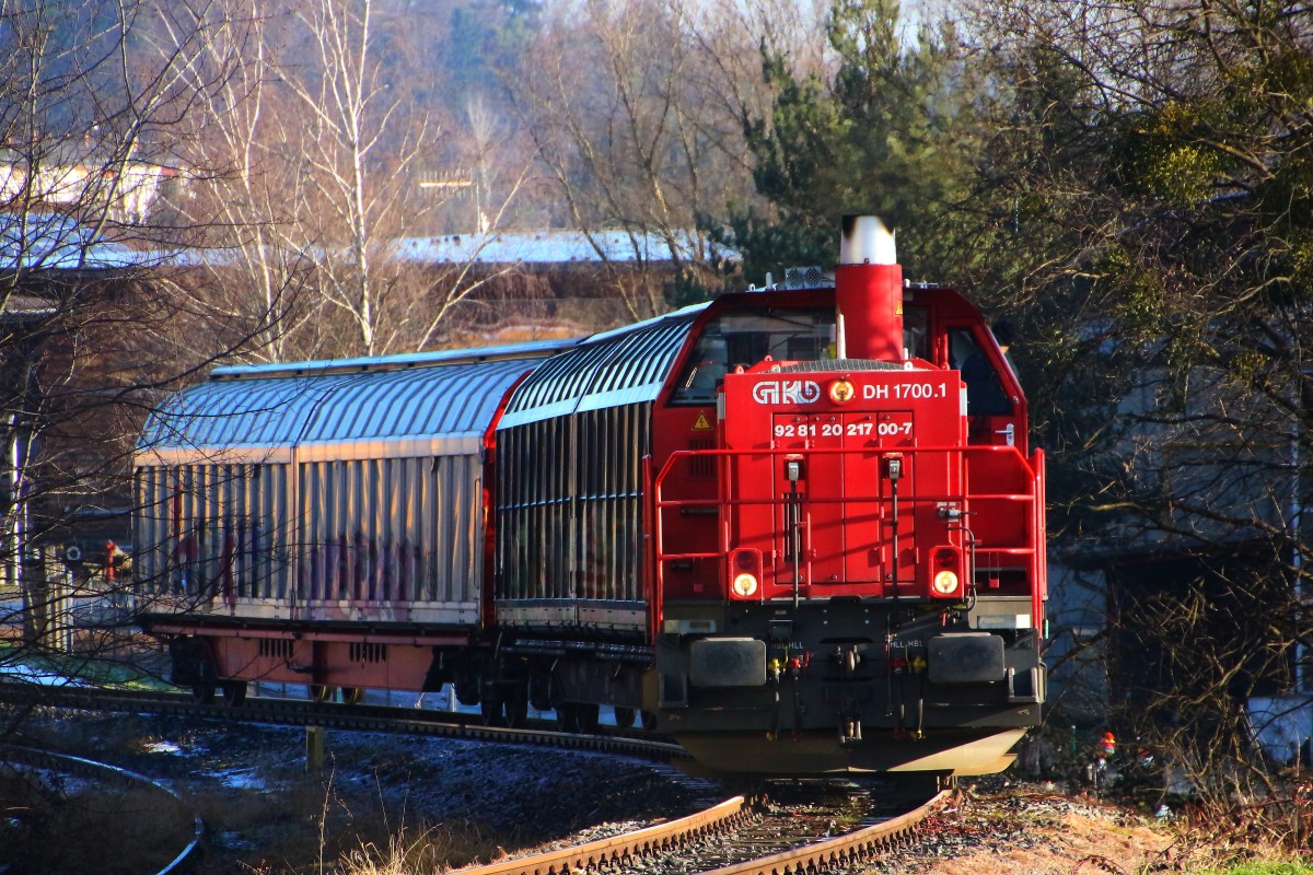 Im Januar 2015 blühte der Güterverkehr zum Holzverarbeitenden Betrieb Liechtenstein wie gewohnt auf. Zumeist sind es gedeckte Wagen des Types Habbins die durch die Graz Köflacher Eisenbahn auf dem kurzen Anschluss Gleis bereitgestellt werden. Da jedoch nur platz für einen Wagen auf dem Gleis- Stummel  ist muss jedesmal ausgewechselt werden. Hier dabei zu sehen DH1700.1 am 16.1.2015