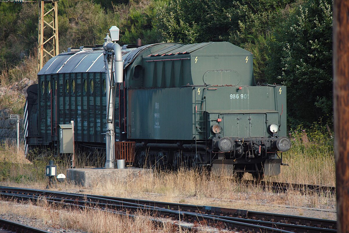Im Museumsbahnhof Seebrugg war am 17.08.2025 auch diese Dampfschneeschleuder abgestellt. Mit ähnlichen Fahrzeugen wurde früher auch im Schwarzwald Schnee geräumt.
