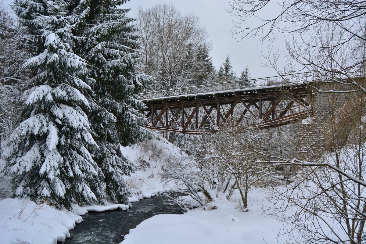 Im tiefsten Winter liegt die Westerwaldquerbahn bei Fehlritzhausen im Dornröschen Schlaf. Hier ist die Nisterbrücke mit der darunter fließenden Nister.

Fehl-Ritzhausen 14.01.2017