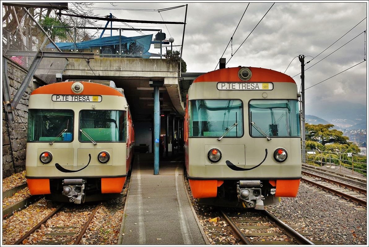 Im Viertelstundentakt verkehrt die Vorortbahn von Lugano über Agno zur italienischen Grenze in Ponte Tresa. (14.11.2016)