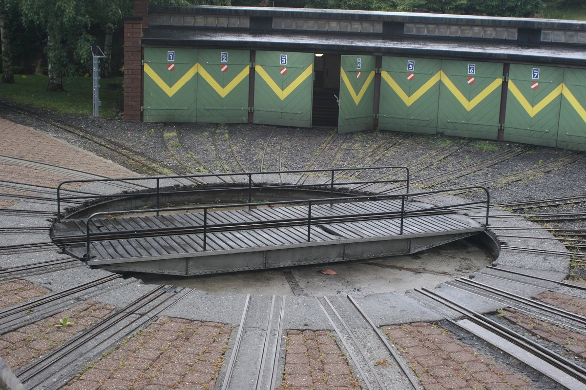 Impressionen aus dem Sommerurlaub 2020:Die Drehscheibe vom Depot Chabalis City im Swiss Vapeur Parc.

Bouveret, 16.07.2020