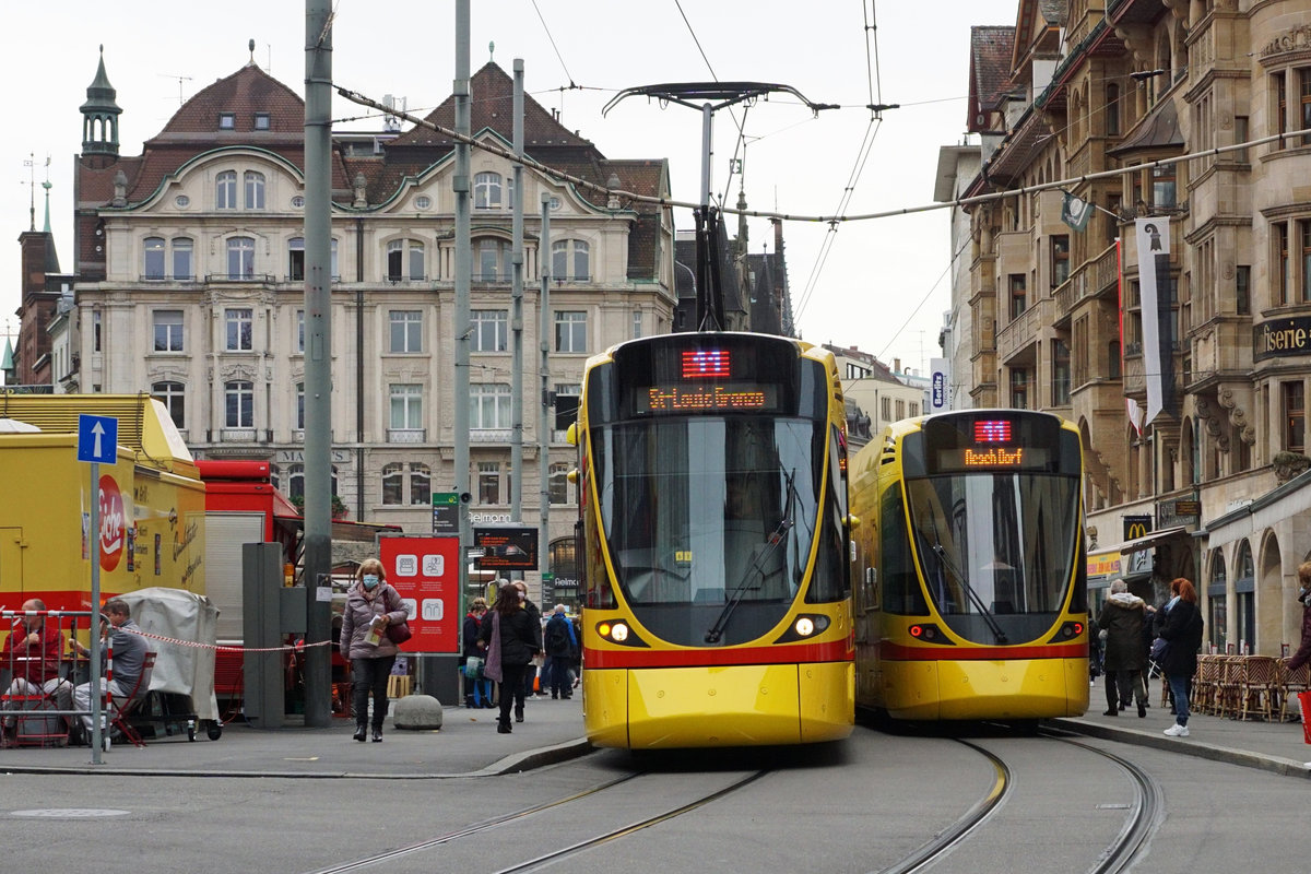 Impressionen der Basler Strassenbahnen BVB und BLT vom 22. Oktober 2020.
Foto: Walter Ruetsch