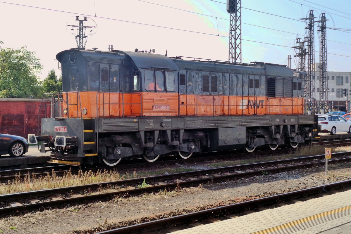 In die AWT-Farben steht 770 5008 am 13 September 2018 in Ostrava hl.n.