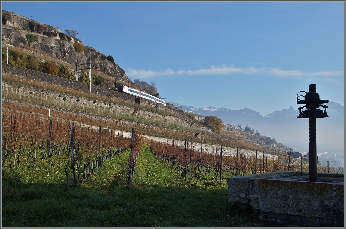 In den Rebbergen des Lavaux schmeig sich die Nebenstrecken von Vevey nach Puidoux-Chexbres dem Berhgang entlang.
22. Nov. 2014 