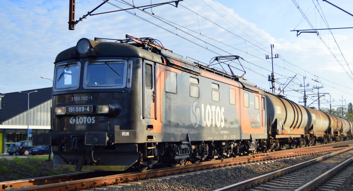 Industrial Division sp. z o. o. mit der  181 089-4  (NVR:  91 51 3 150 702-1 PL-ID ) für LOTOS/STK im Einsatz mit Kesselwagenzug am 30.09.20 kurz vor der Durchfahrt im Bf. Kostrzyn.