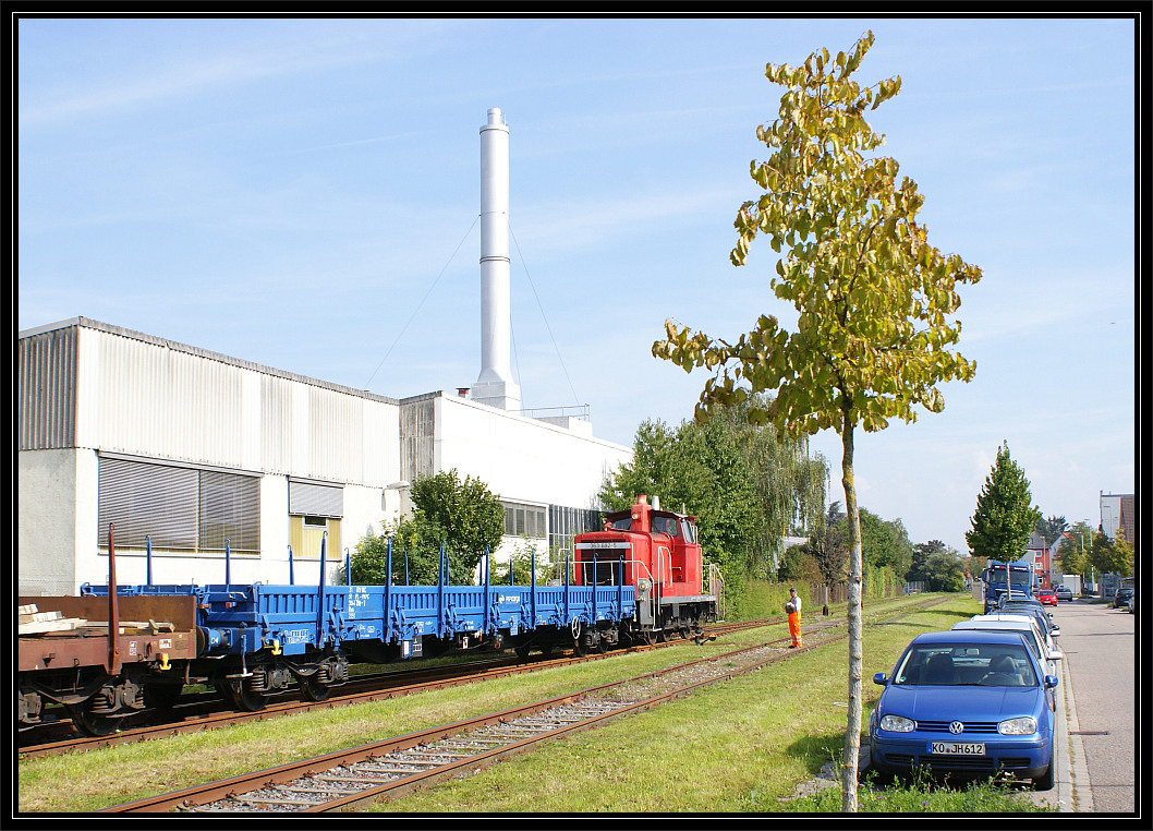 Industriebahn Ludwigsburg - rangieren im Anschluss der Firma Lotter