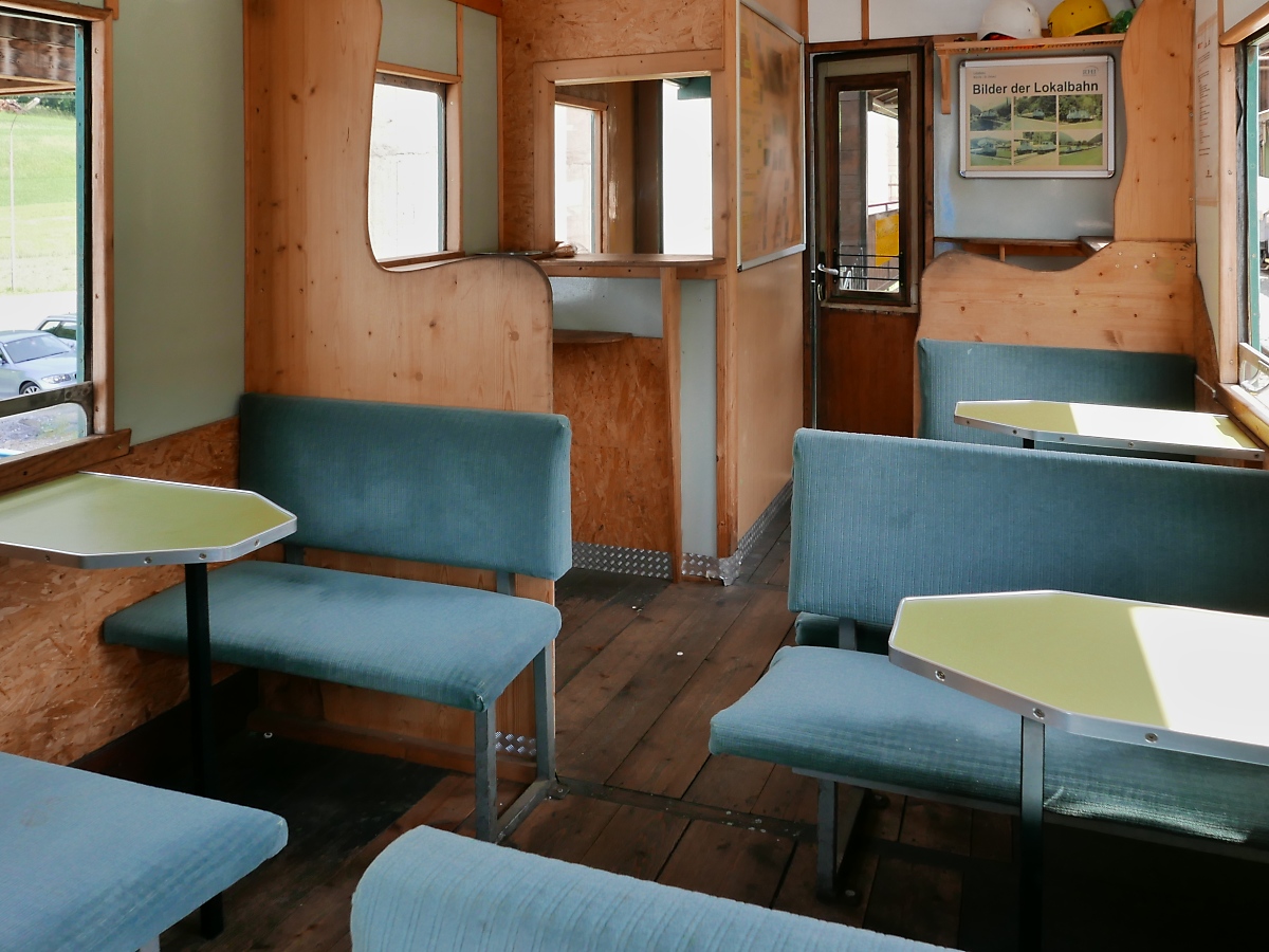 Innenansicht des ersten Personenwagens der Breitenauerbahn, Mixnitz am 10.06.2019
