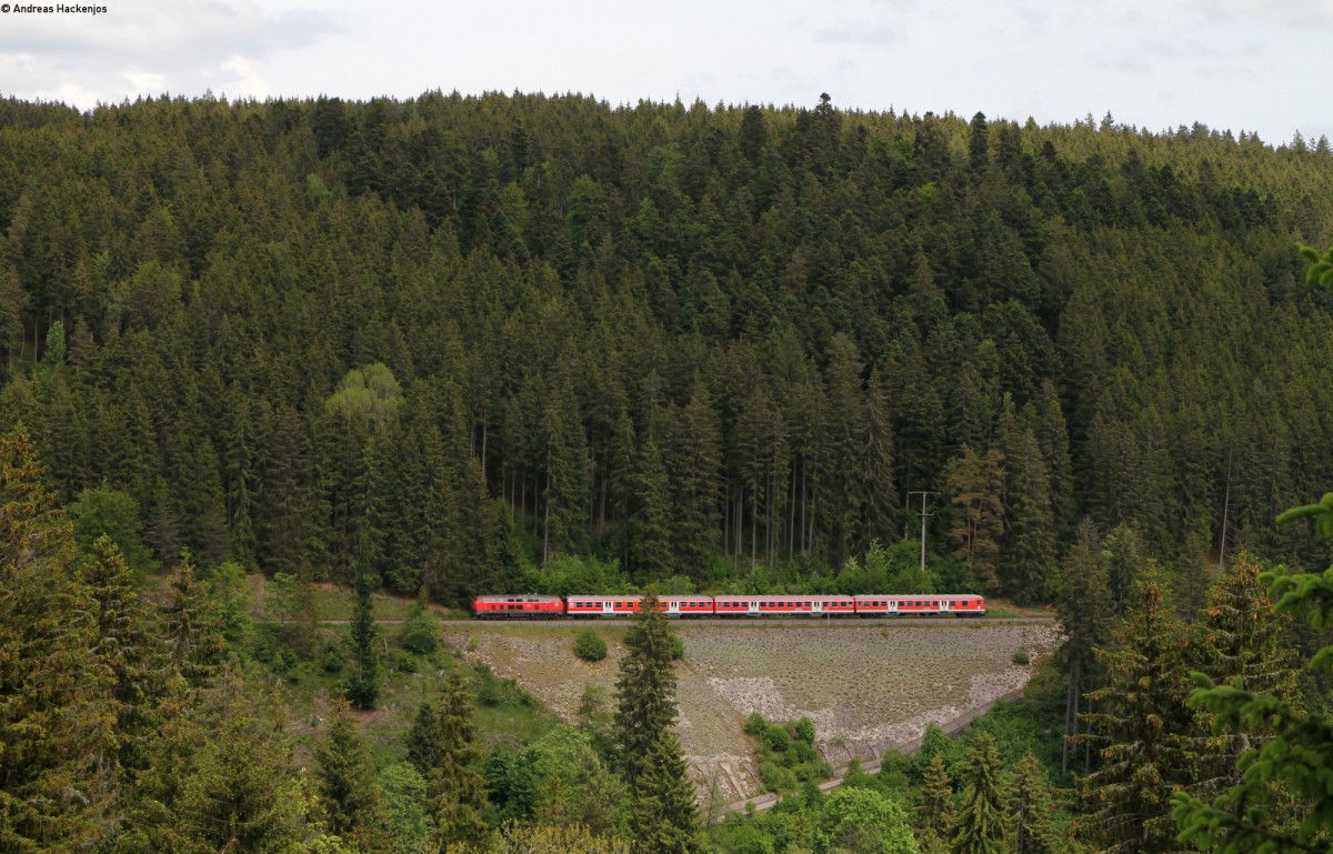 IRE 3215 (Neustadt(Schwarzw)-Ulm Hbf) mit Schublok 218 436-4 bei Kappel Gutachbrücke 31.5.15