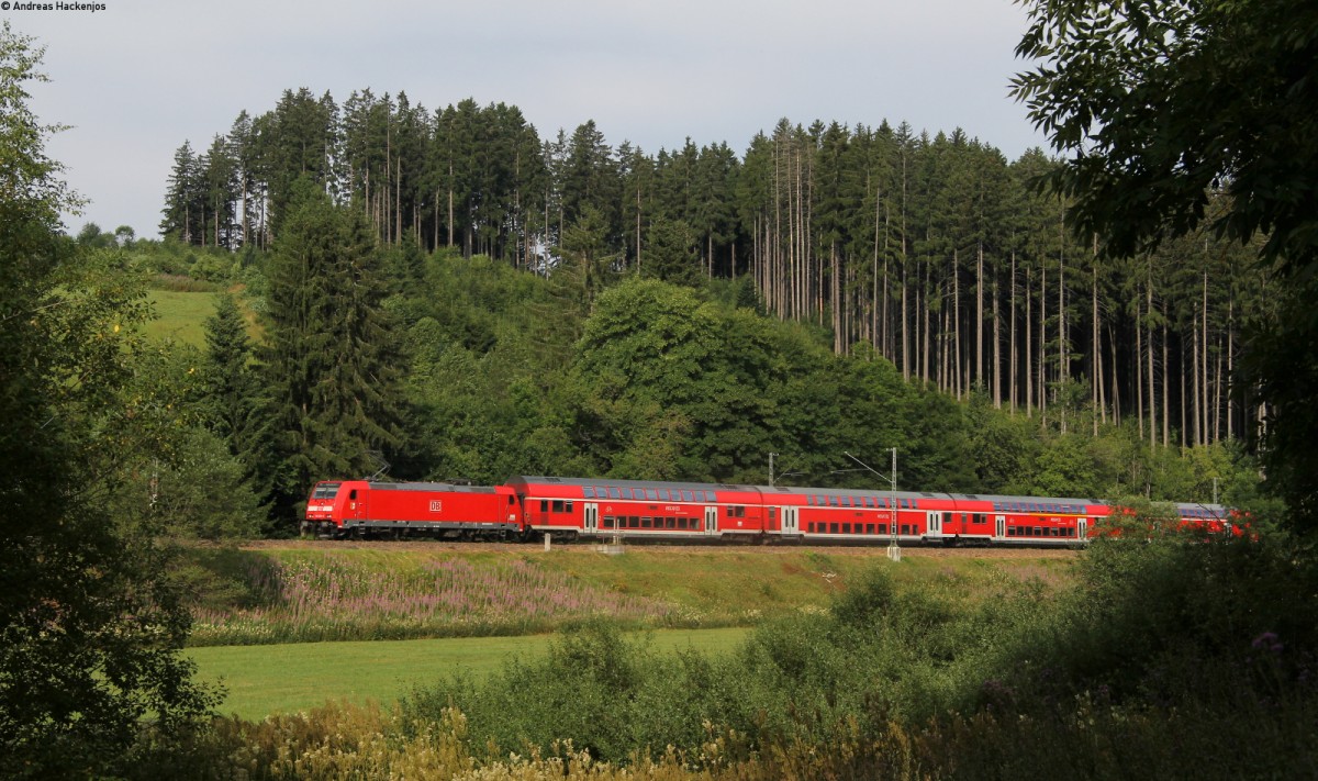 IRE 4710 (Konstanz-Karlsruhe Hbf) mit Schublok 146 230-8  Radolfzell  bei St.Georgen 26.7.13