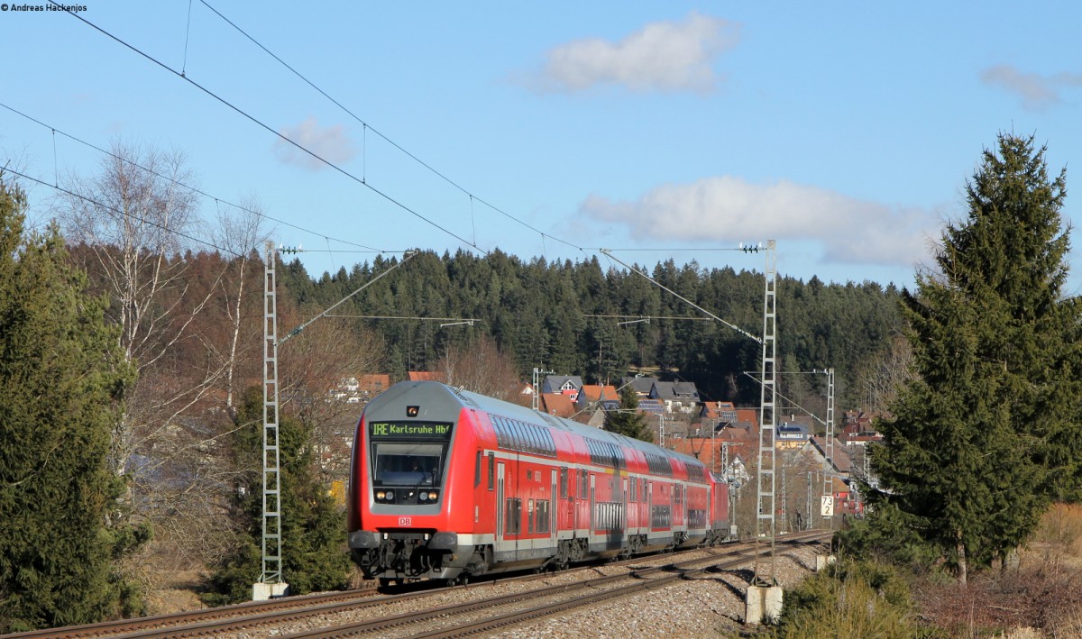 IRE 5316 (Konstanz-Karlsruhe Hbf) mit Schublok 146 234-0 bei St.Georgen 20.2.14