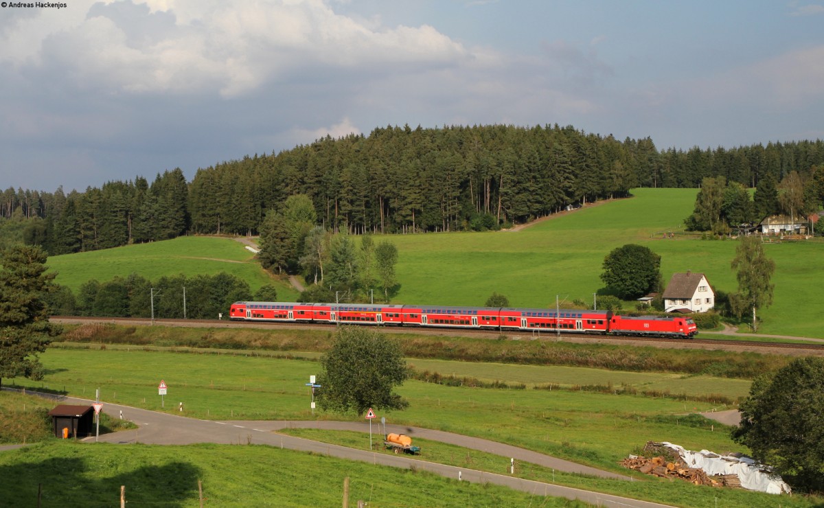 IRE 5318 (Konstanz-Karlsruhe Hbf) mit Schublok 146 231-6 bei Stockburg 16.9.14