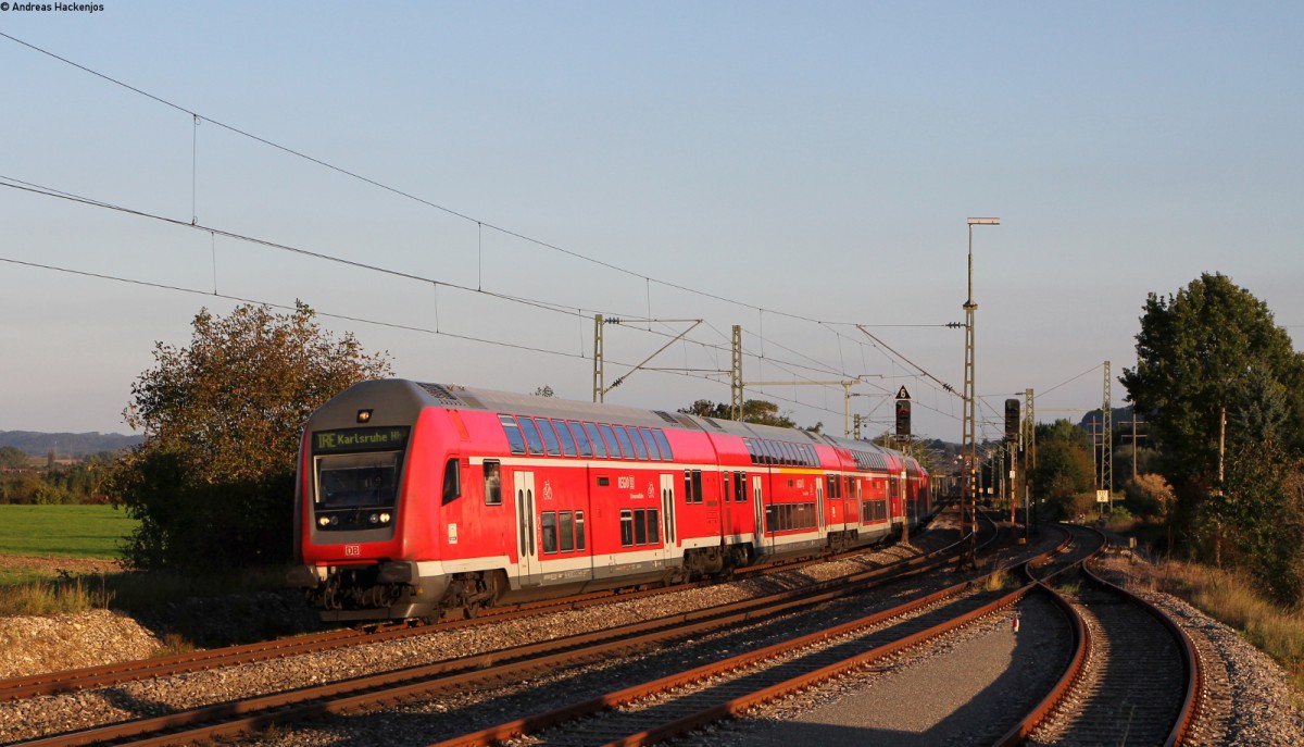 IRE 5322 (Konstanz-Karlsruhe Hbf) mit Schublok 146 231-6 bei Welschingen 27.9.14