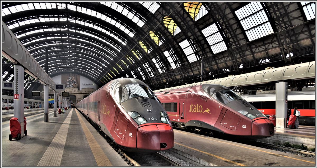 .italo AGV ETR575 05 und 08 in Milano Centrale. (21.02.2020)