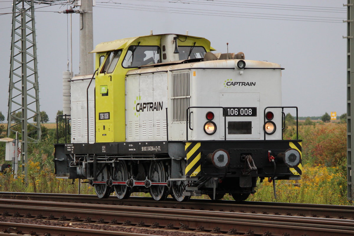 ITL  Captrain   BR 345 284-4 bzw. intern 106 008 am 05.09.2016 in Leipzig Stahmeln im Rangierdienst 