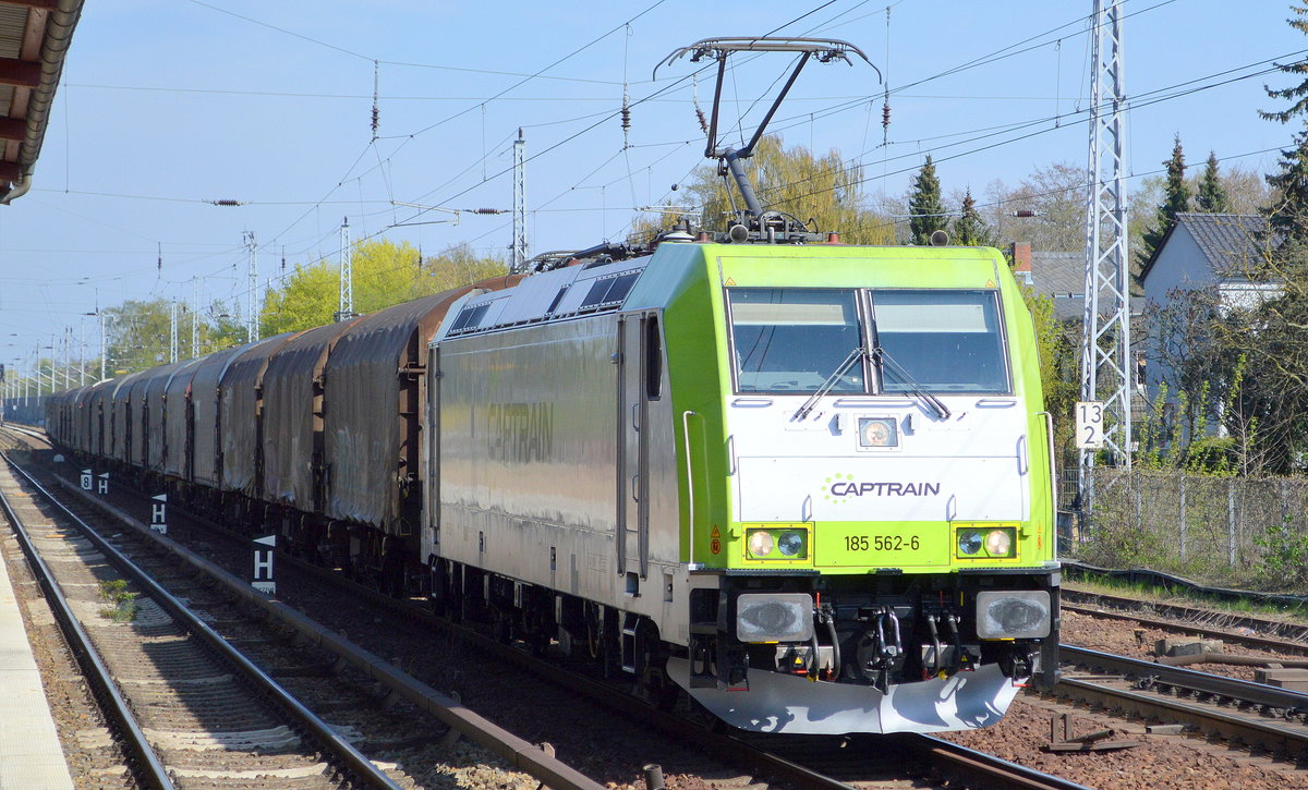 ITL - Eisenbahngesellschaft mbH, Dresden mit  185 562-6  [NVR-Nummer: 91 80 6185 562-6 D-ITL] mit Coil-Transportzug am 20.04.19 Berlin-Hirschgarten.