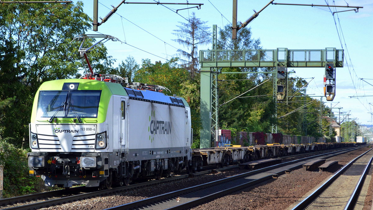 ITL - Eisenbahngesellschaft mbH, Dresden [D] mit ihrer recht neuen  193 898-4  [Name: Falk] [NVR-Nummer: 91 80 6193 898-4 D-ITL] mit einem fast leeren Containerzug Richtung Pirna am 01.10.19 Dresden-Strehlen.